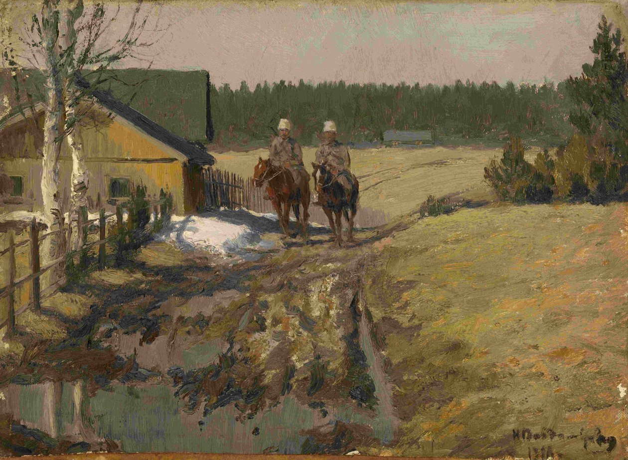 Cossacos a cavalo, 1916 de Ivan Alexeyevich Vladimirov