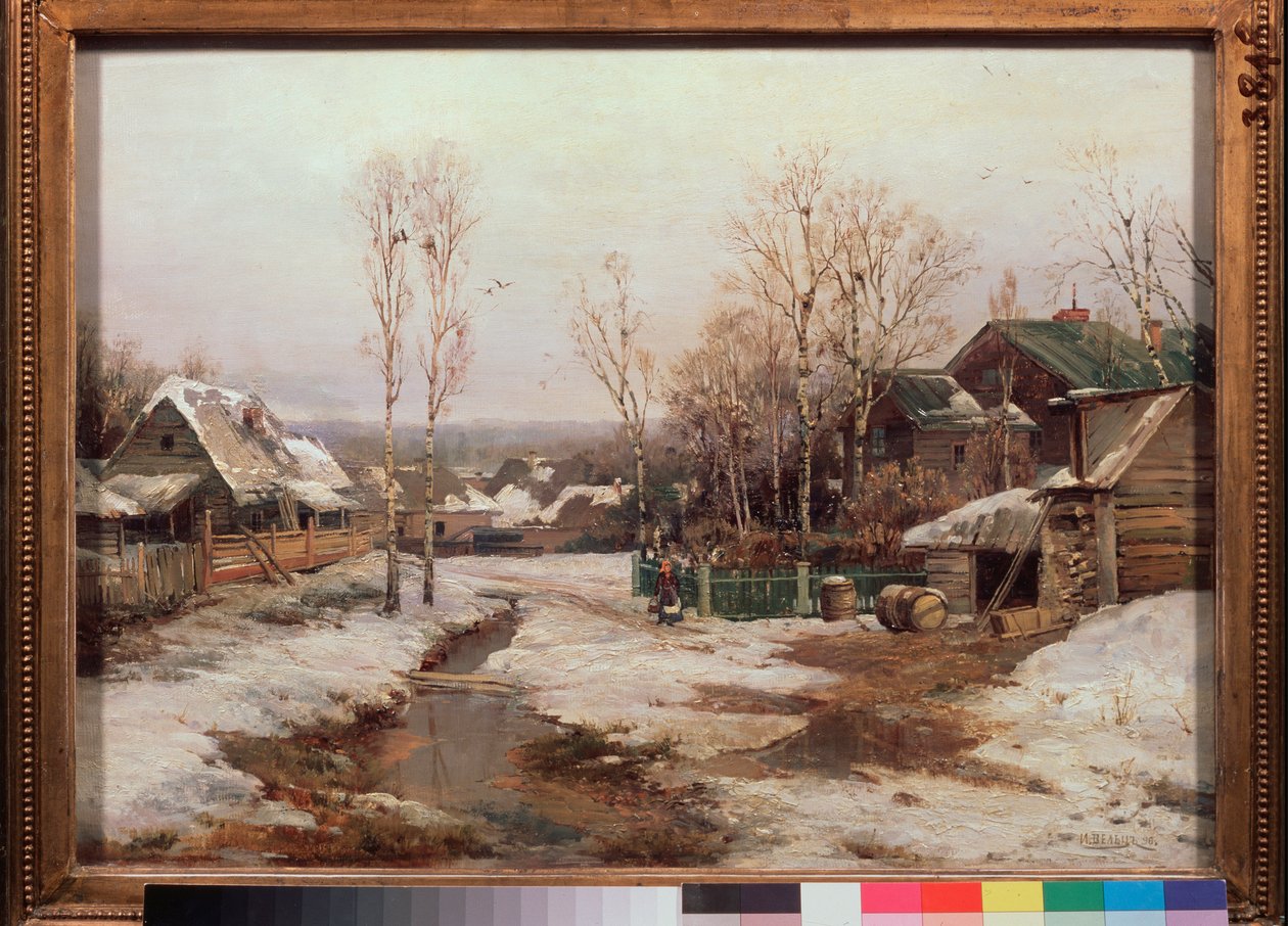 Primavera perto de São Petersburgo - Pintura de Ivan Avgustovich Velz (1866-1926), óleo sobre tela de Ivan Avgustovich Velz