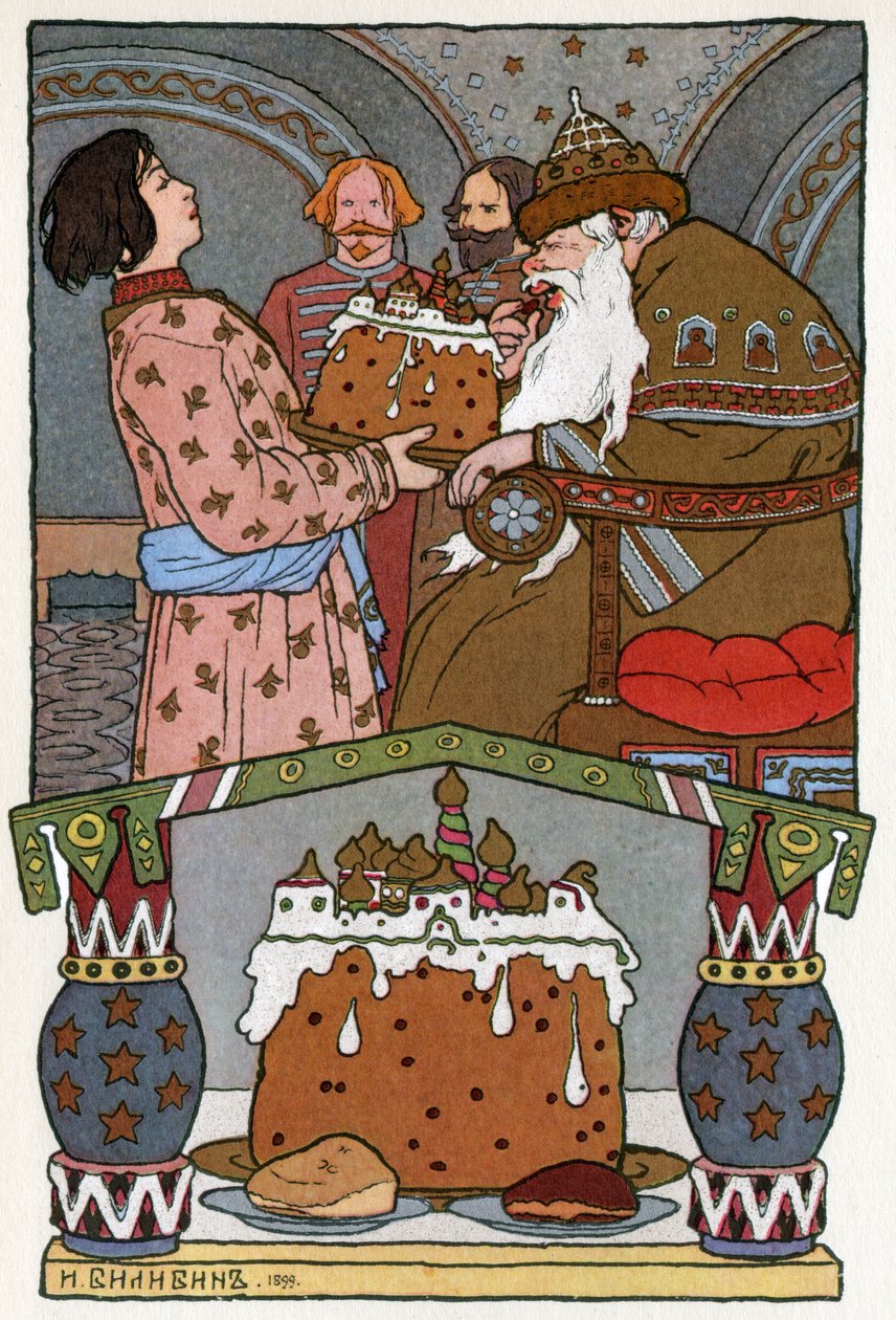 A princesa e o sapo, c.1899 (litografia) de Ivan Yakovlevich Bilibin