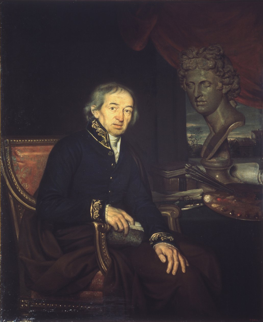Retrato do artista Dimitri Levitsky 1735-1822, 1812 de Ivan Eremeevich Yakovlev
