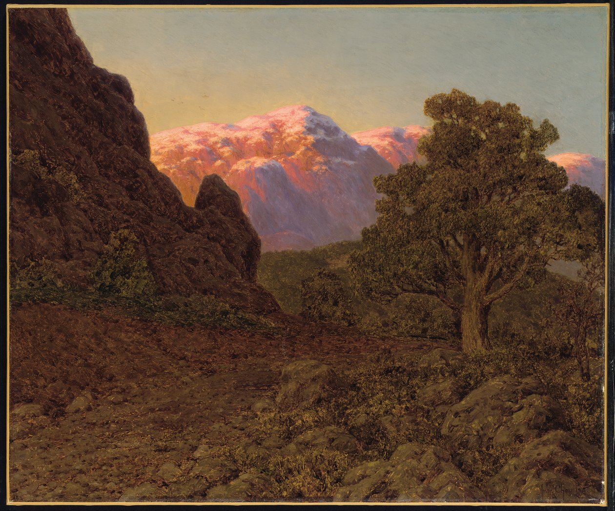 Nascer do sol sobre a montanha de Ivan Fedorovich Choultse