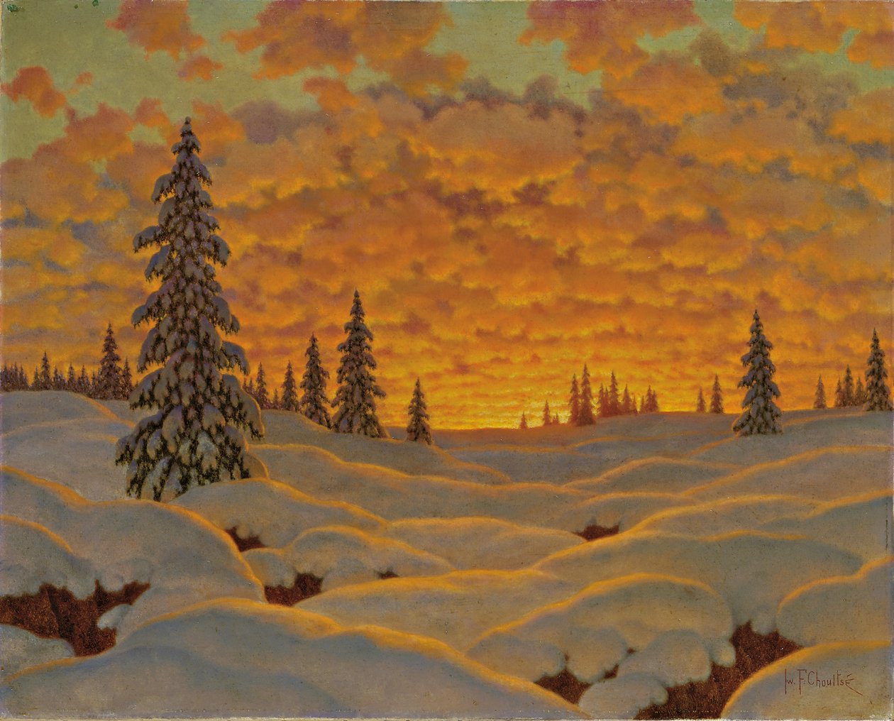 Pôr do sol na Finlândia de Ivan Fedorovich Choultse