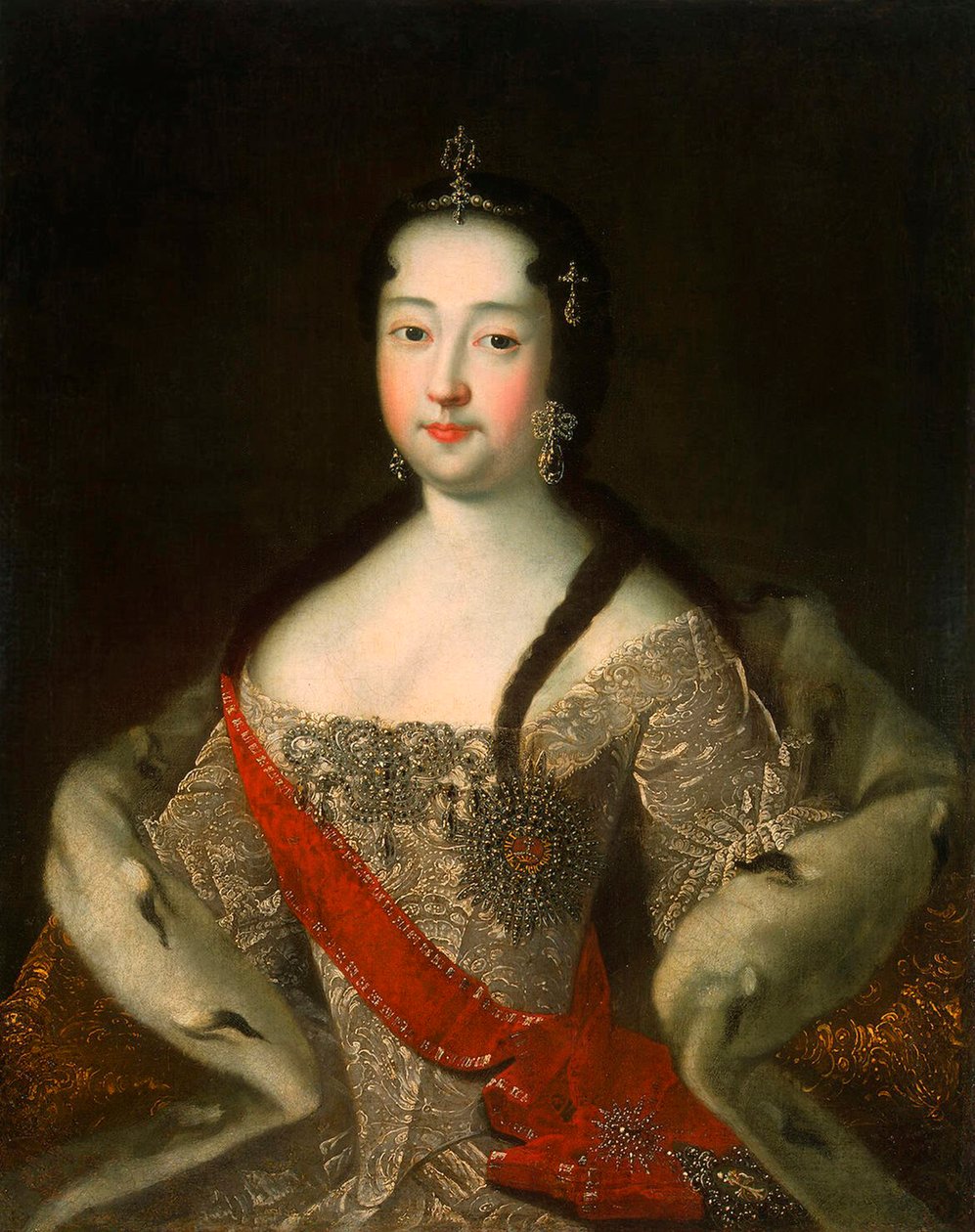Retrato da Tsesarevna da Rússia Anna Petrovna da Rússia", 1708-1728, depois de 1721. de Ivan Grigorievich Adolsky the Elder