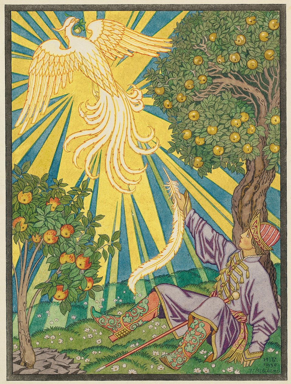 Ivan Tsarevich e o pássaro de fogo de Ivan Yakovlevich Bilibin