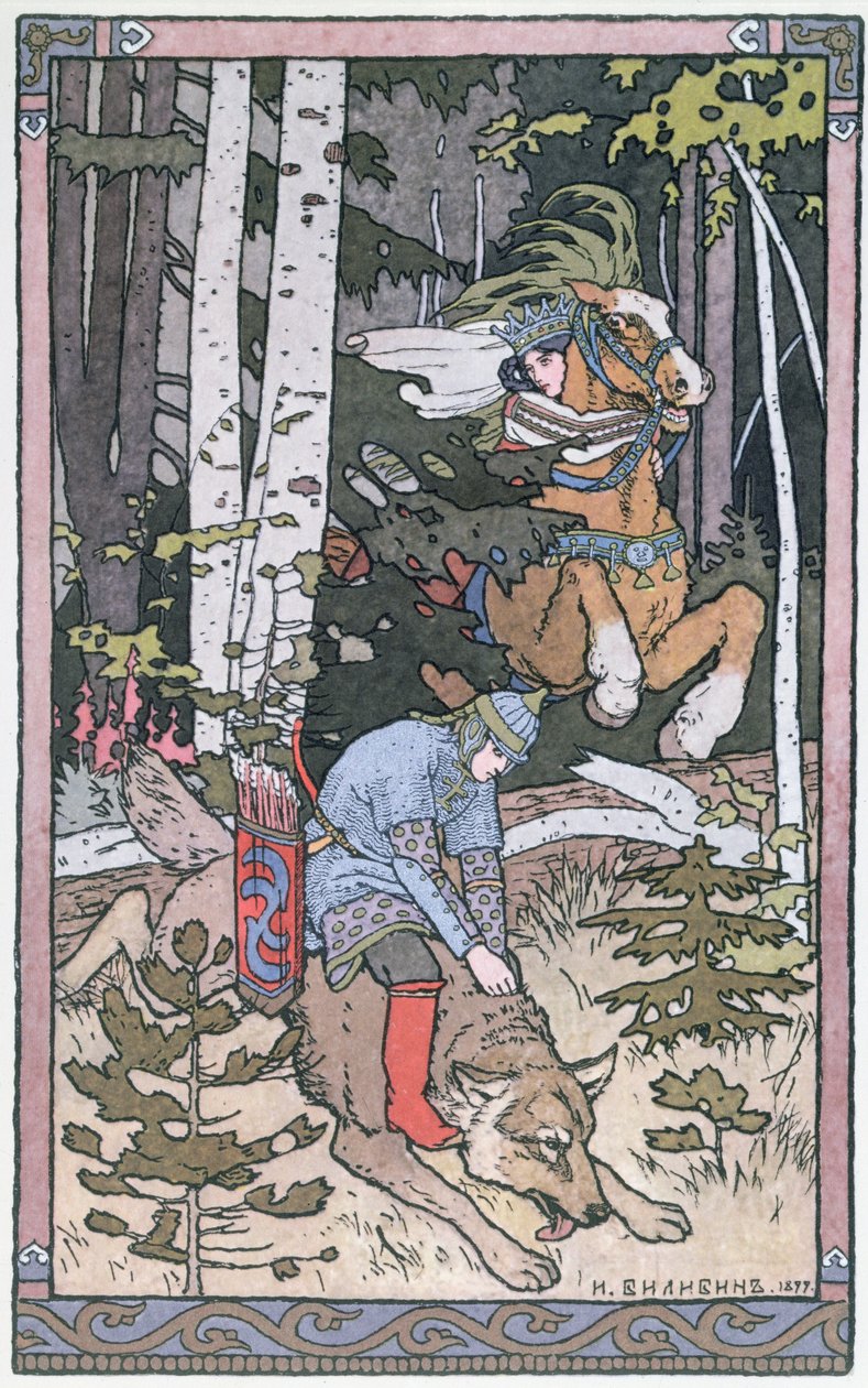 Cena de um conto de fadas russo, 1899 de Ivan Yakovlevich Bilibin
