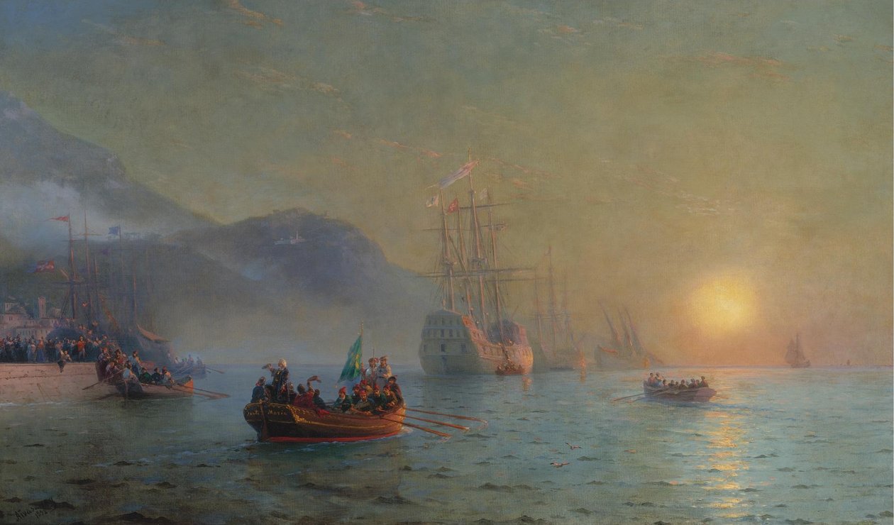 Cristóvão Colombo navegando de Palos, 1892 de Ivan Konstantinovich Aivazovsky