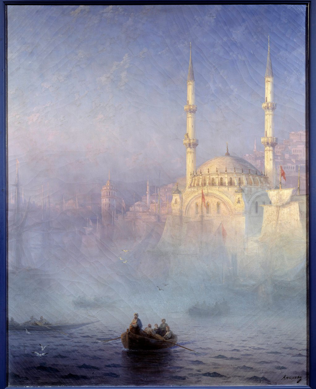 Constantinopla, a mesquita de Tophane (Mosquee Nusretiye) Pintura de Ivan Constantinovich Aivazowski (Aivazovsky 1817-1900) 1884 Sol. 1,15 x 0,9 m Brest, Museu de Belas Artes - Constantinopla, a mesquita Tophane (Mesquita Nusretiye). Pintura de Ivan Konsta de Ivan Konstantinovich Aivazovsky