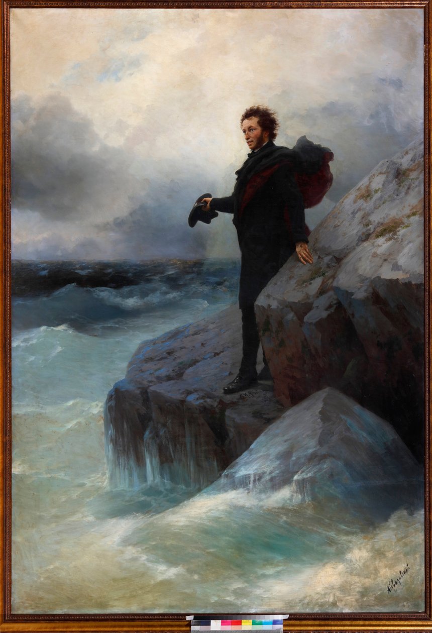 Adeus, elemento livre, ó Mar! Alexander Pushkin no Mar Negro, 1877. de Ivan Konstantinovich Aivazovsky