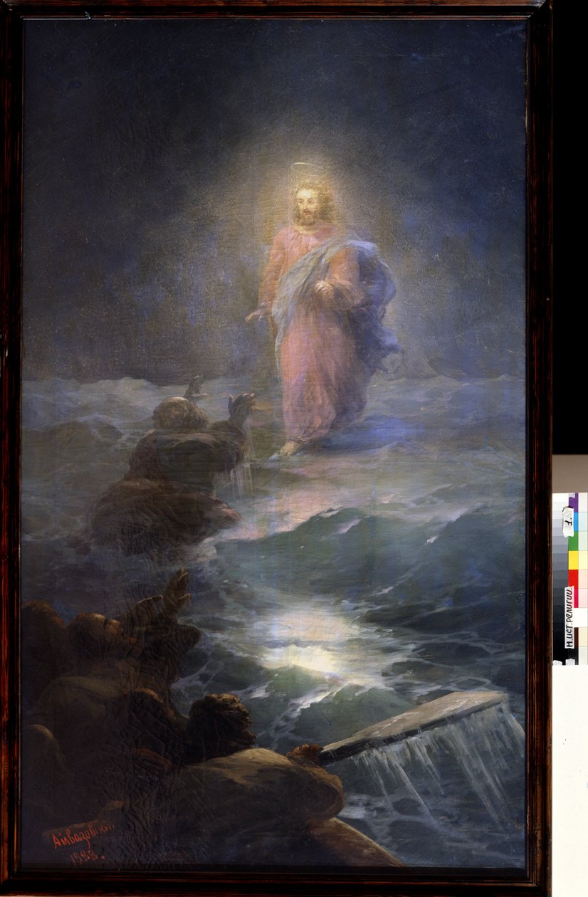 Jesus marchant sur les eaux (Jesus caminha sobre a água). Peinture de Ivan Konstantinovich Aivazovsky (1817-1900). Huile sur toile de Ivan Konstantinovich Aivazovsky