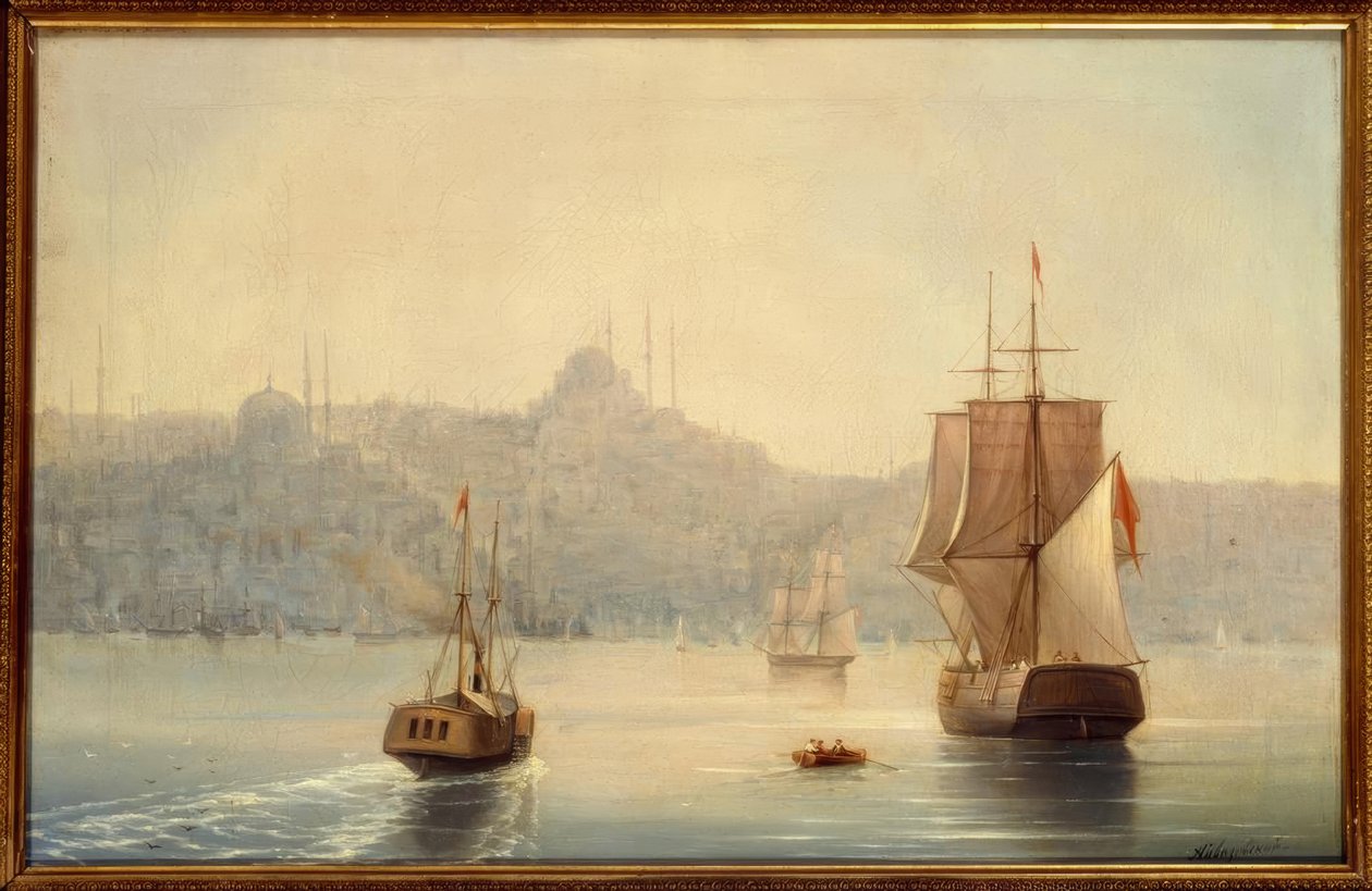 Constantinopla, porto - pintura por IKAiwasowski de Ivan Konstantinovich Aivazovsky