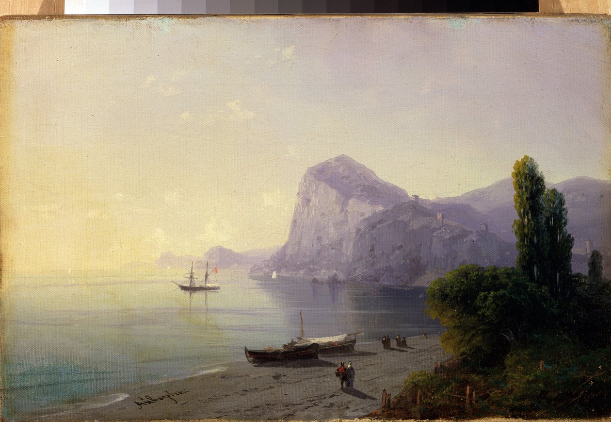 La forteresse de Sudak (Ucrânia) (Sudak, Fortaleza). Pintura de Ivan Konstantinovich Aivazovsky (Ivan Konstantinovich Aivazovsky de Ivan Konstantinovich Aivazovsky