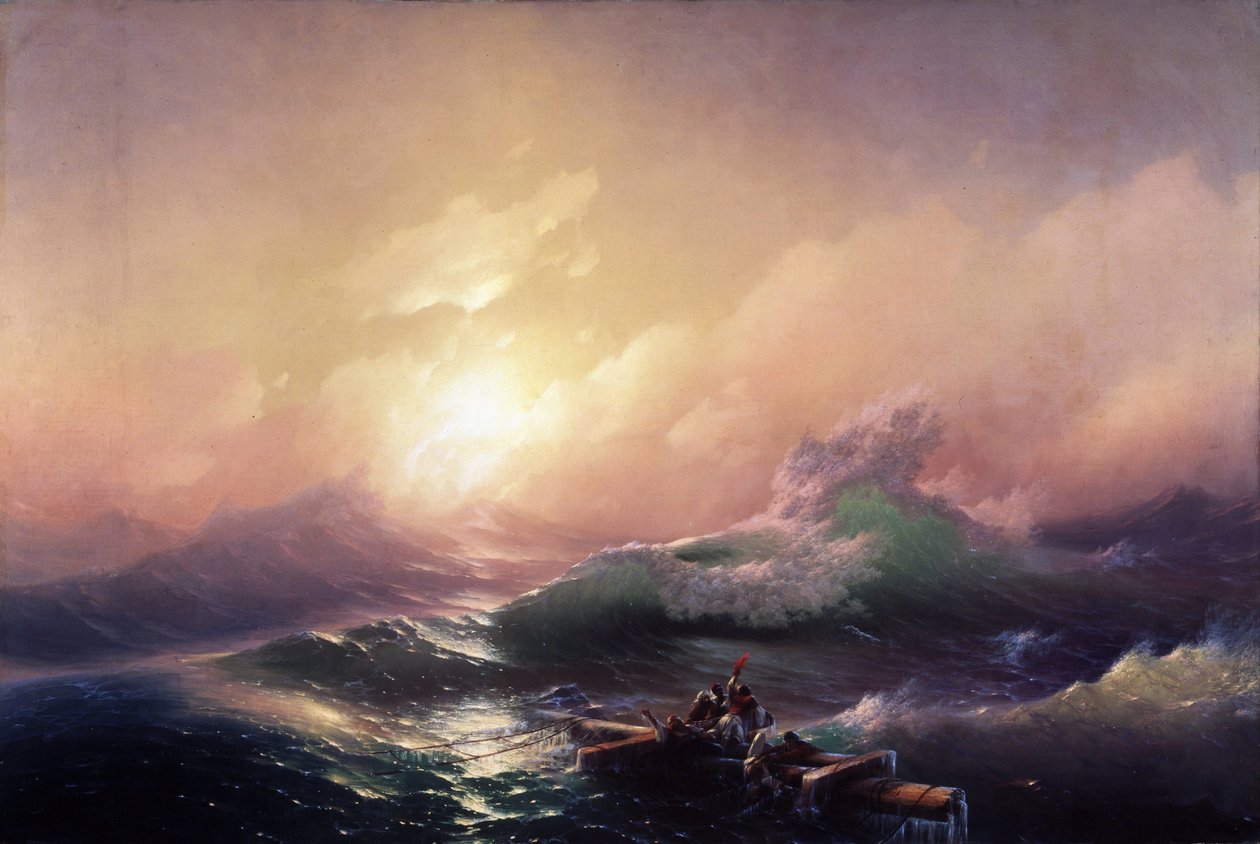 La neuvieme vague (A nona vaga). Peinture de Ivan Konstantinovich Aivazosky (Ivan Konstantinovitch Aivazovski de Ivan Konstantinovich Aivazovsky