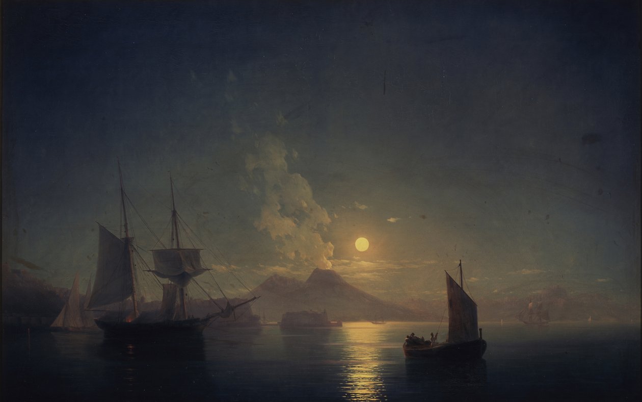 Nápoles à noite, 1850 de Ivan Konstantinovich Aivazovsky