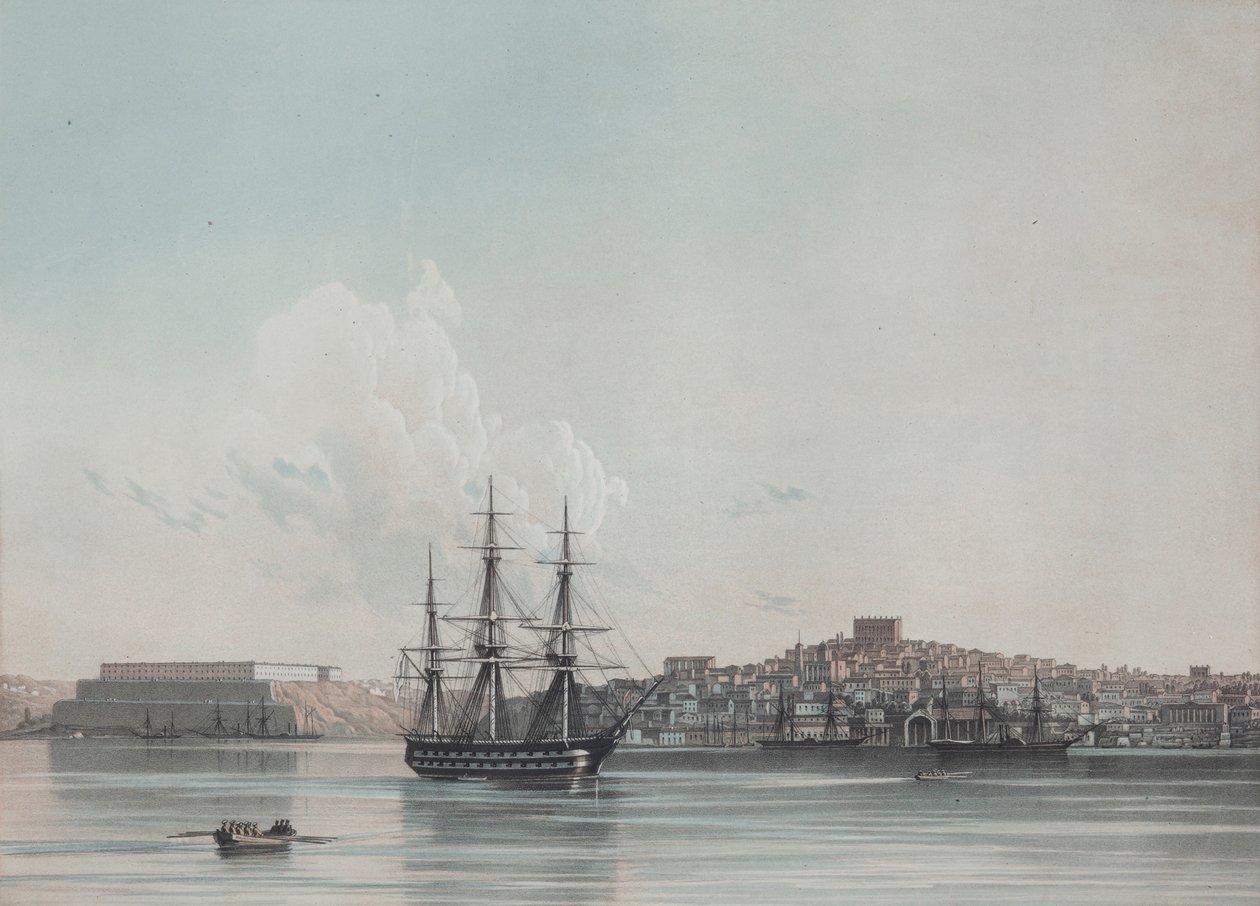 Novos quartéis marinhos e porto interno de Sebastopol, década de 1850 de Ivan Konstantinovich Aivazovsky