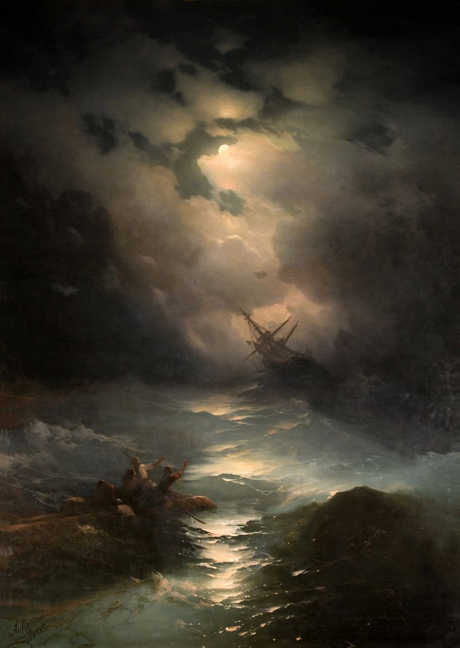 Tempestade no Mar do Norte por Aivazovsky, Ivan Konstantinovich (1817-1900) de Ivan Konstantinovich Aivazovsky