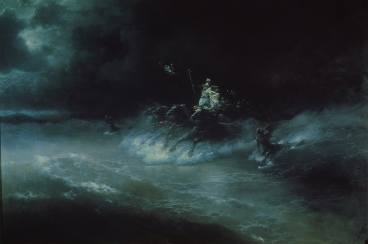 Poseidons viaja sobre o mar, 1894 de Ivan Konstantinovich Aivazovsky