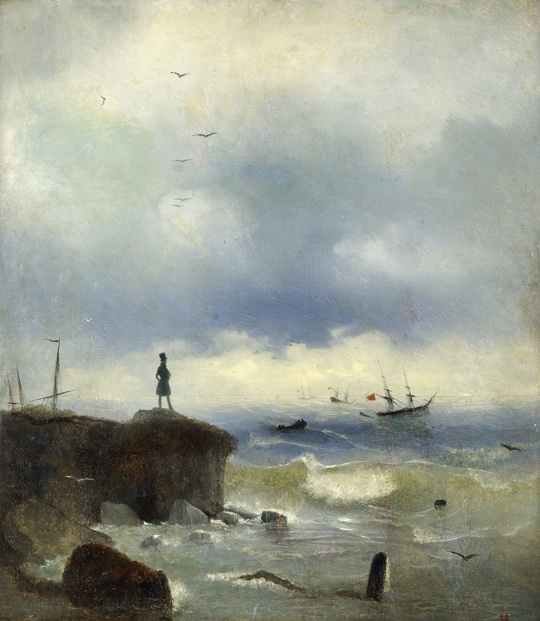 Pushkin, olhando para o mar Negro, 1838 de Ivan Konstantinovich Aivazovsky