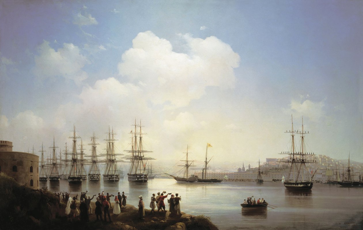 Esquadrão russo no ataque a Sebastopol, 1846 de Ivan Konstantinovich Aivazovsky