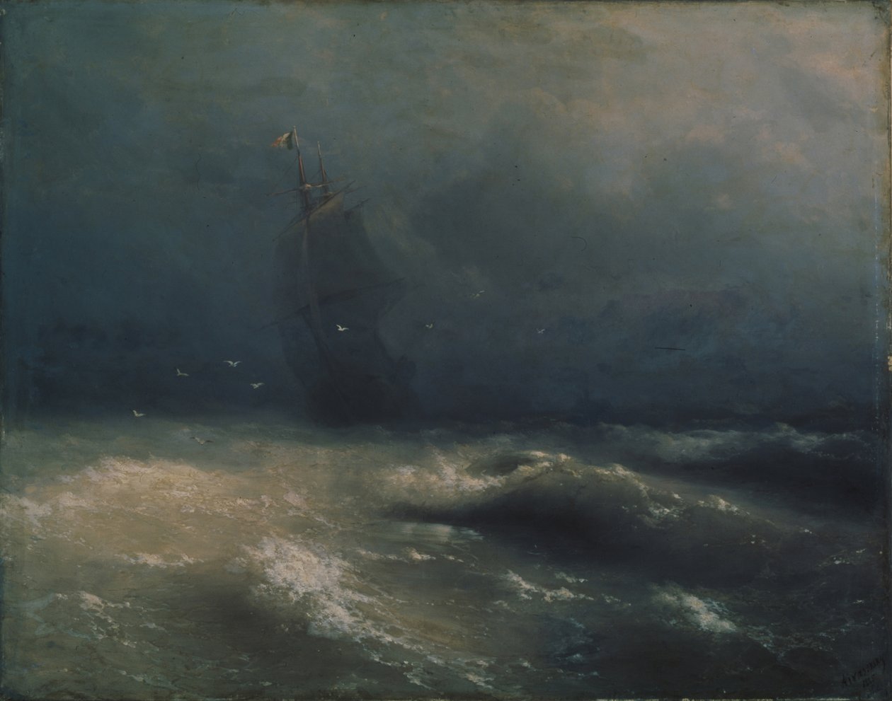 Tempestade à beira-mar em Nice, 1885 de Ivan Konstantinovich Aivazovsky