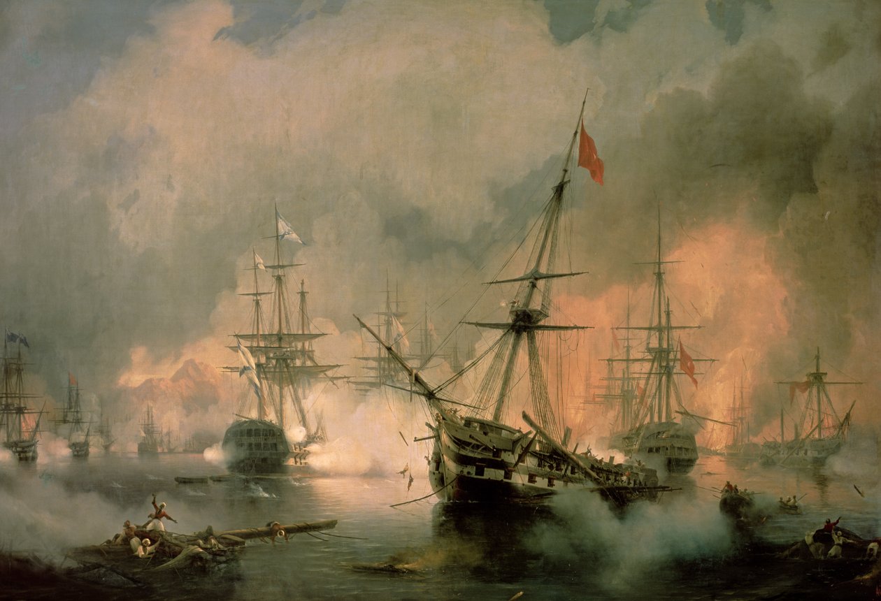 A Batalha de Navarino, 20 de outubro de 1827 de Ivan Konstantinovich Aivazovsky