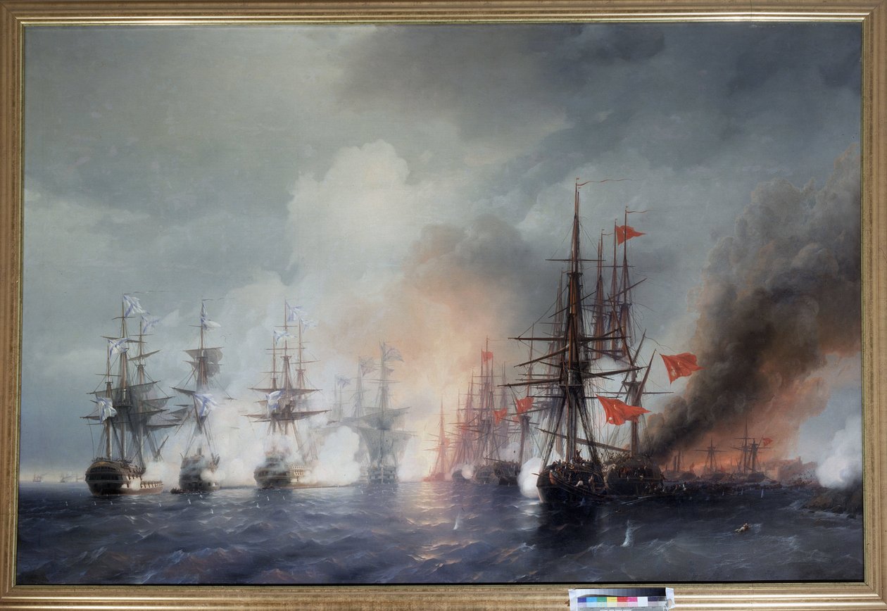 A batalha de Sinop em 30 de novembro de 1853 de Ivan Konstantinovich Aivazovsky