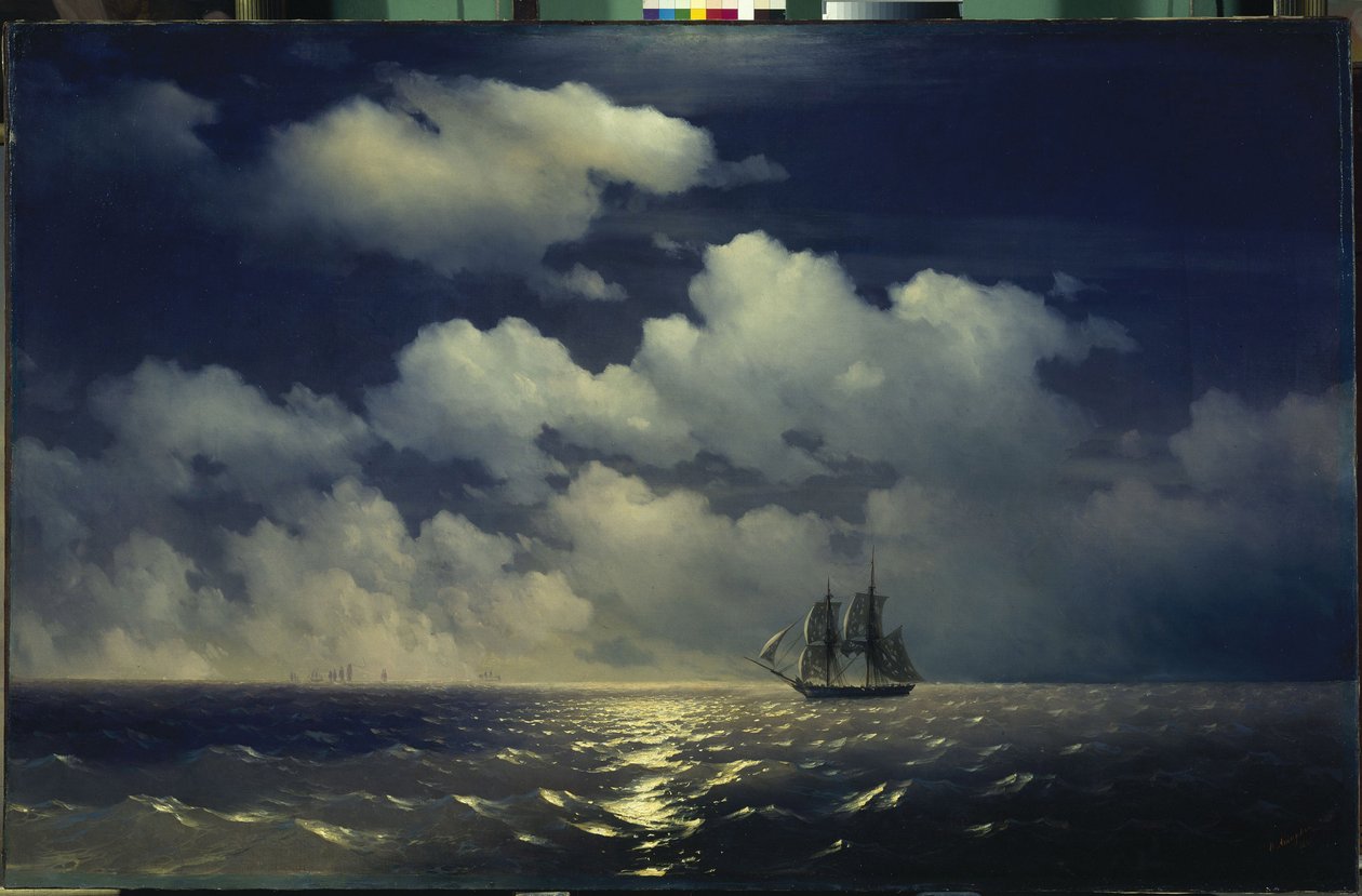 O encontro do brigue Mercúrio após derrotar dois navios turcos da esquadra russa par Aivazovsky, Ivan Konstantinovich (1817-1900) de Ivan Konstantinovich Aivazovsky