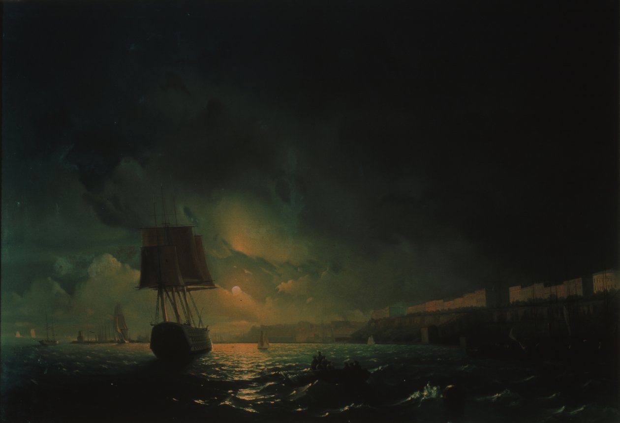 Vista sobre Odessa na noite de luar, 1896 de Ivan Konstantinovich Aivazovsky