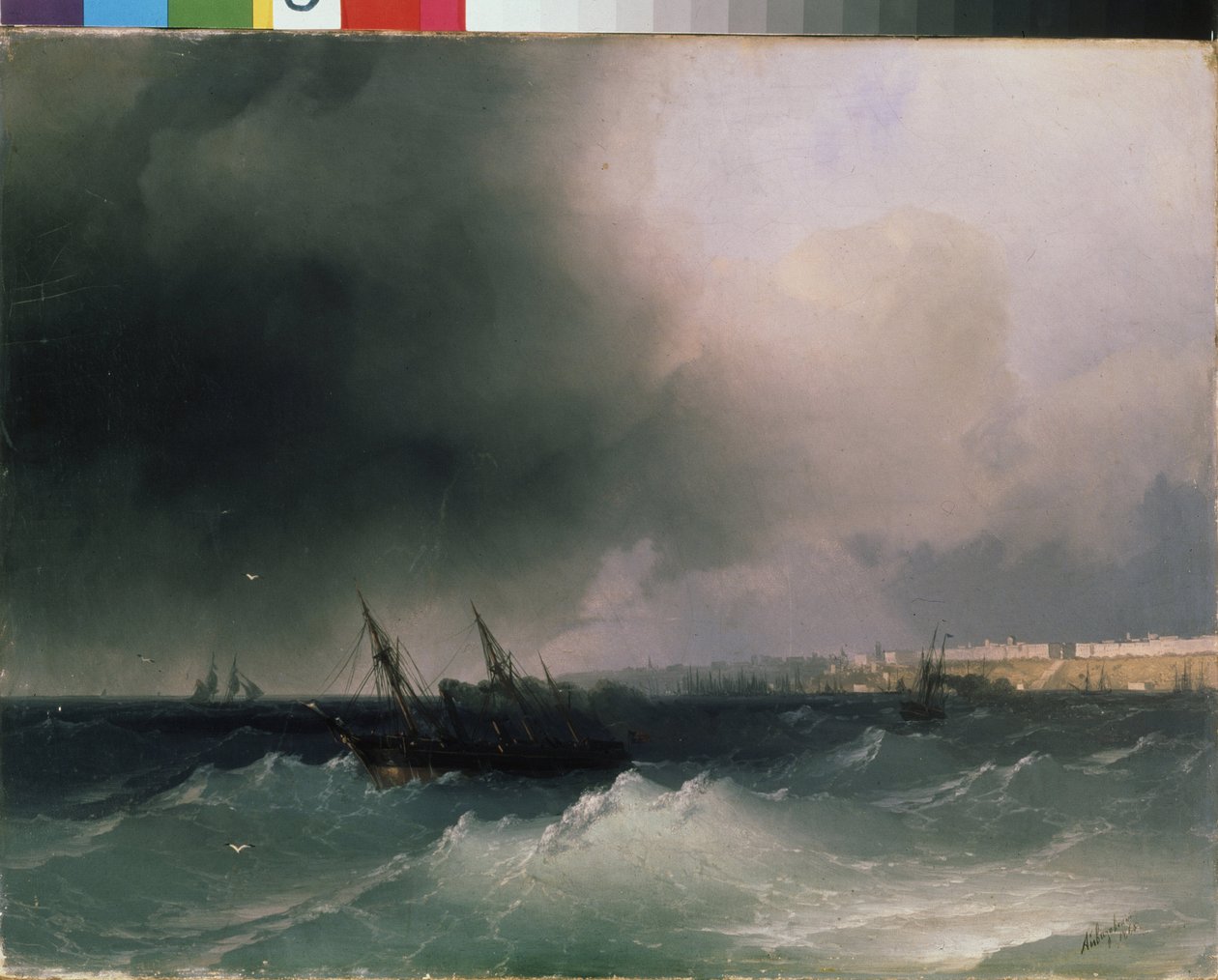 Vista de Odessa do mar (Ucrânia). Pintura de Ivan Konstantinovich Aivazovsky (1817-1900). Óleo sobre tela, 45 x 58 cm de Ivan Konstantinovich Aivazovsky