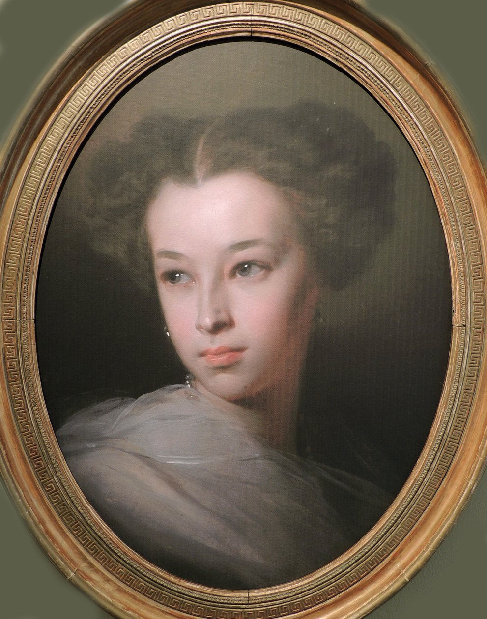 Retrato de Natalia Alexandrovna Pushkina, condessa de Merenberg 1836-1913, filha do poeta, 1849 de Ivan Kosmich Makarov
