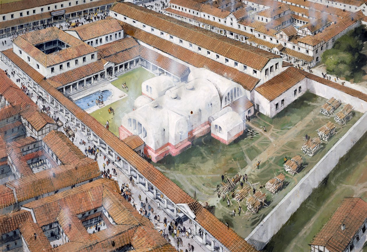 Banhos, cidade romana de Wroxeter, Shropshire, século II c1980-c2017 de Ivan Lapper