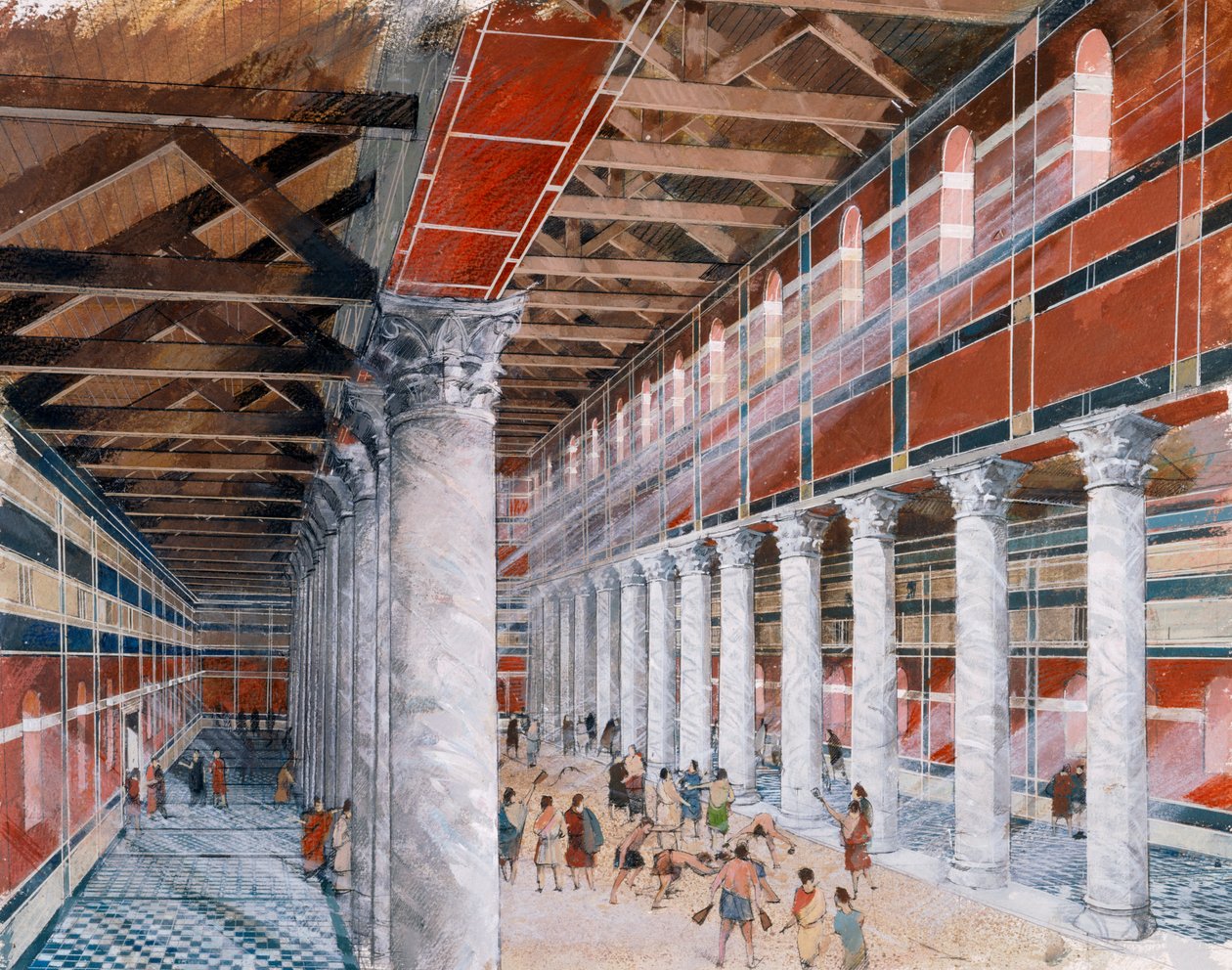 Basílica dos banhos, cidade romana de Wroxeter, século 1º e 3º, 1990-2010 de Ivan Lapper