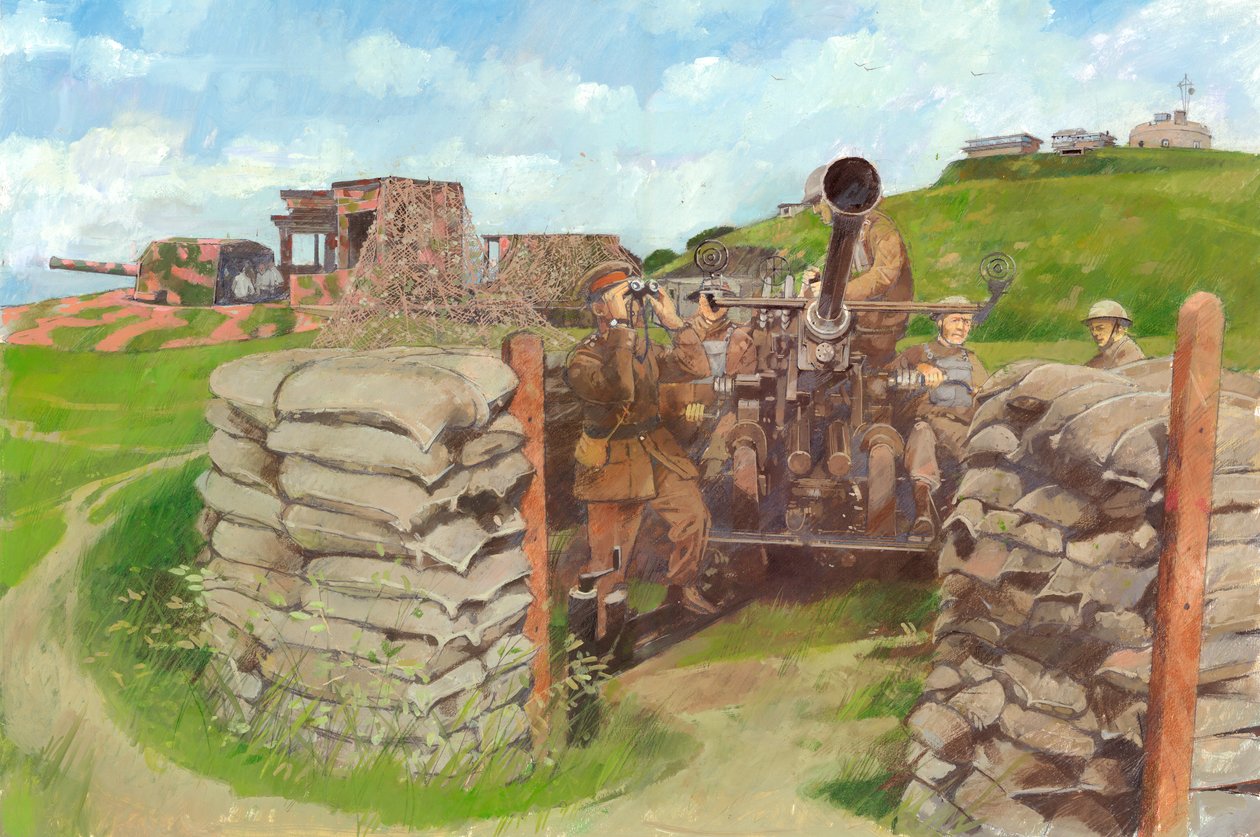 Arma Bofors, Castelo Pendennis, c1943, c1990-2010 de Ivan Lapper