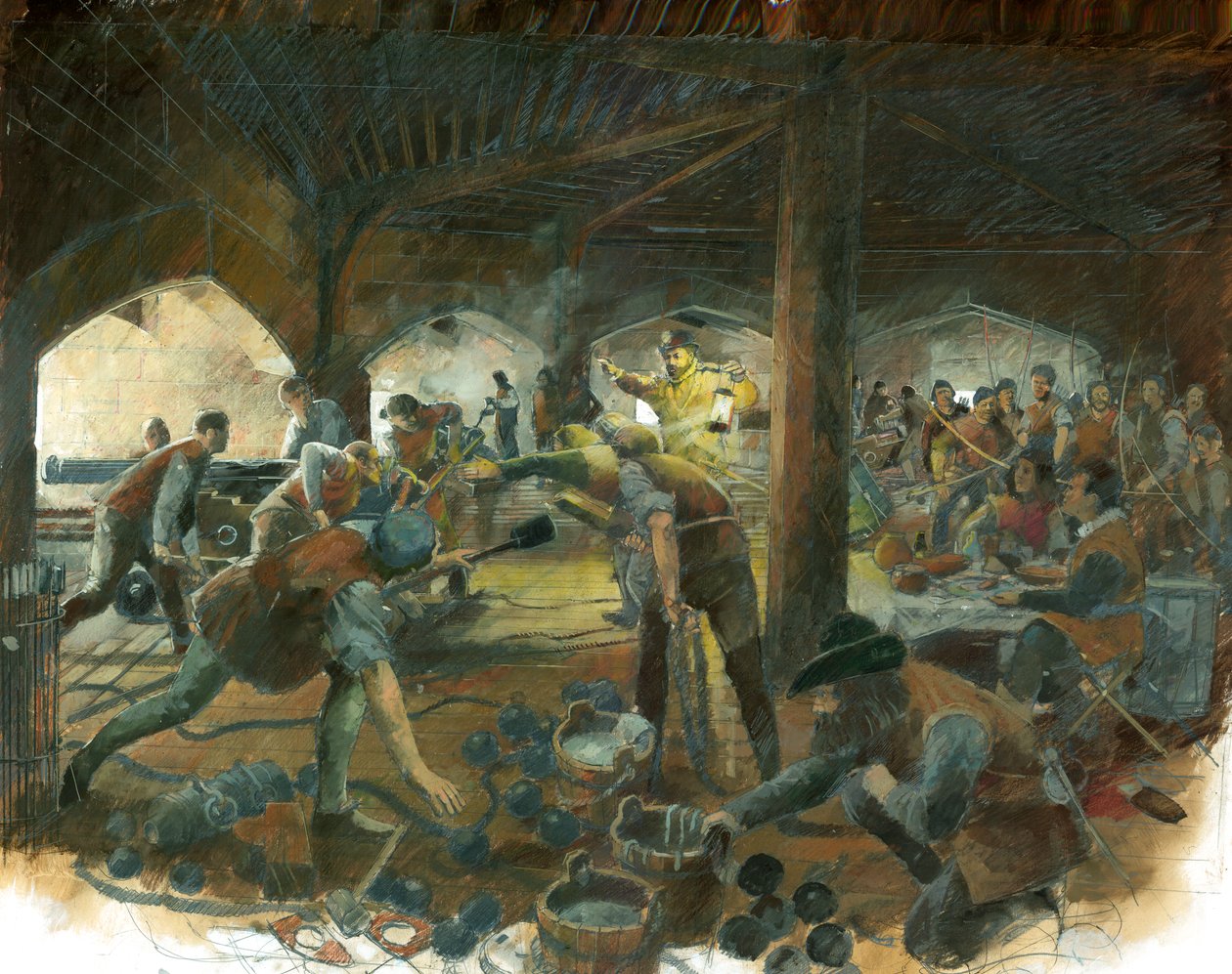 Gun Deck, Castelo Pendennis, década de 1540, c1970-2010 de Ivan Lapper