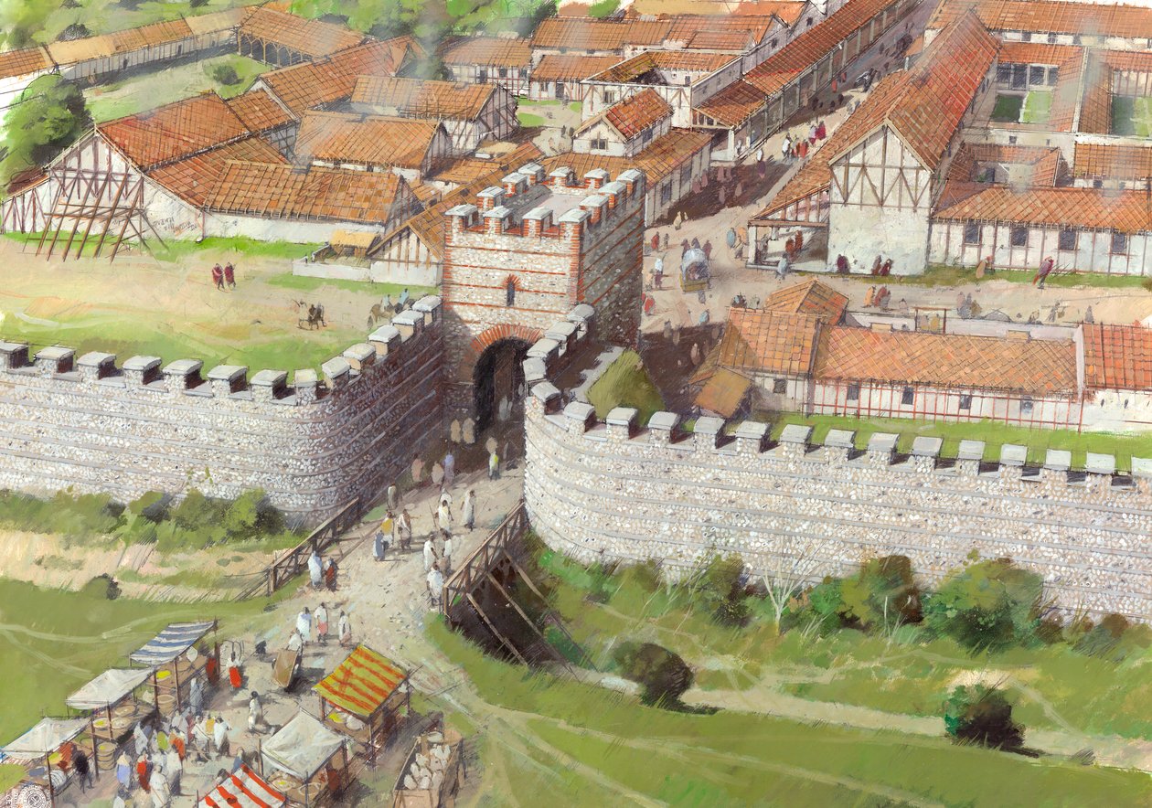 Muralhas da cidade romana de Silchester, século III, 1990-2010. de Ivan Lapper