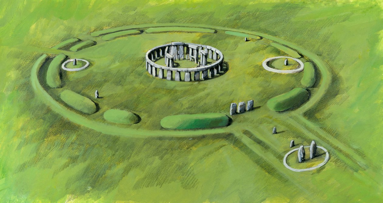 Stonehenge: construção do círculo de Sarsen e da avenida processional no zénite da terceira fase de Ivan Lapper