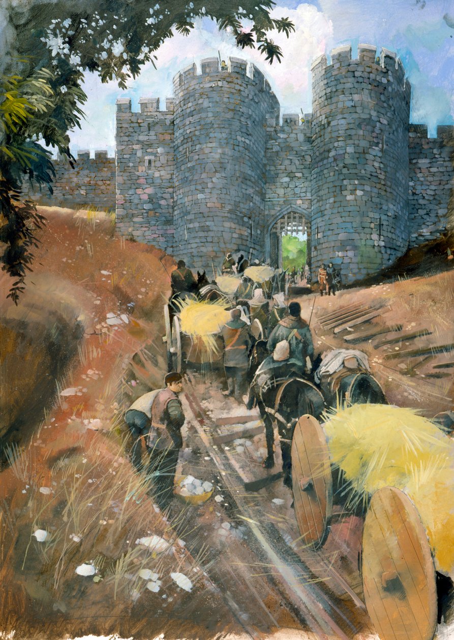 Portão exterior, Castelo de Beeston (aguarela sobre papel) de Ivan Lapper