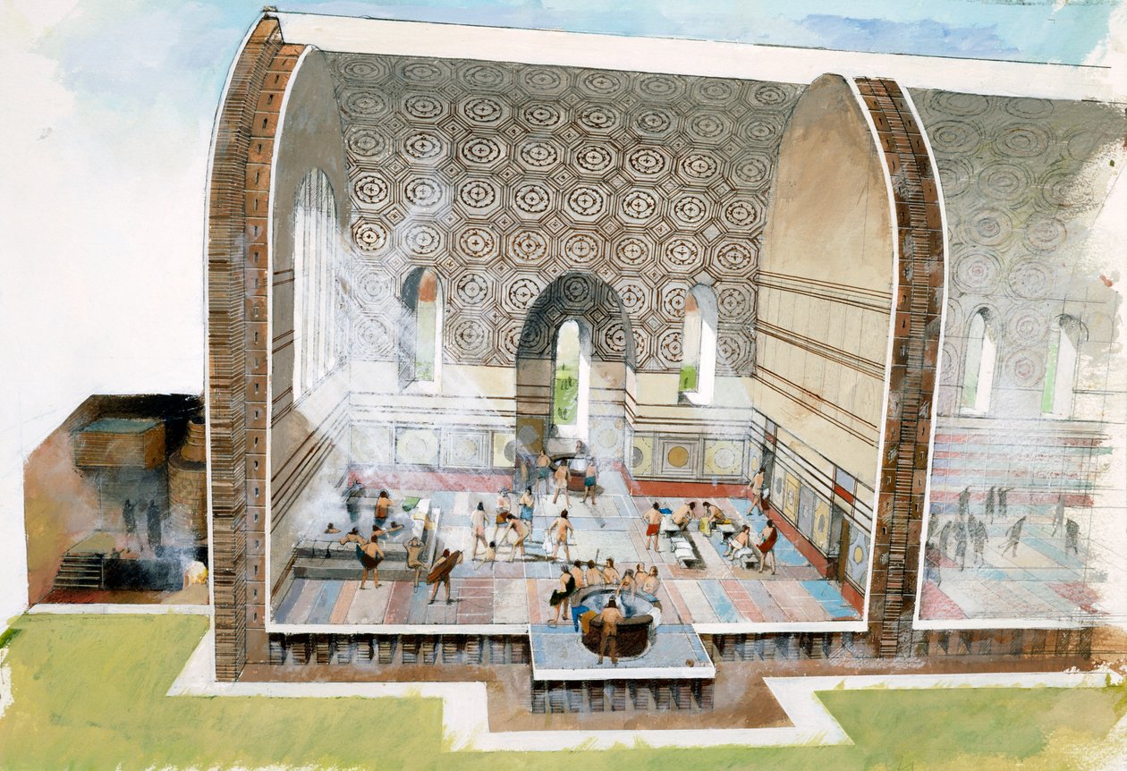 A casa de banho na cidade romana de Wroxeter, século 1º e 3º, 1990-2010. de Ivan Lapper