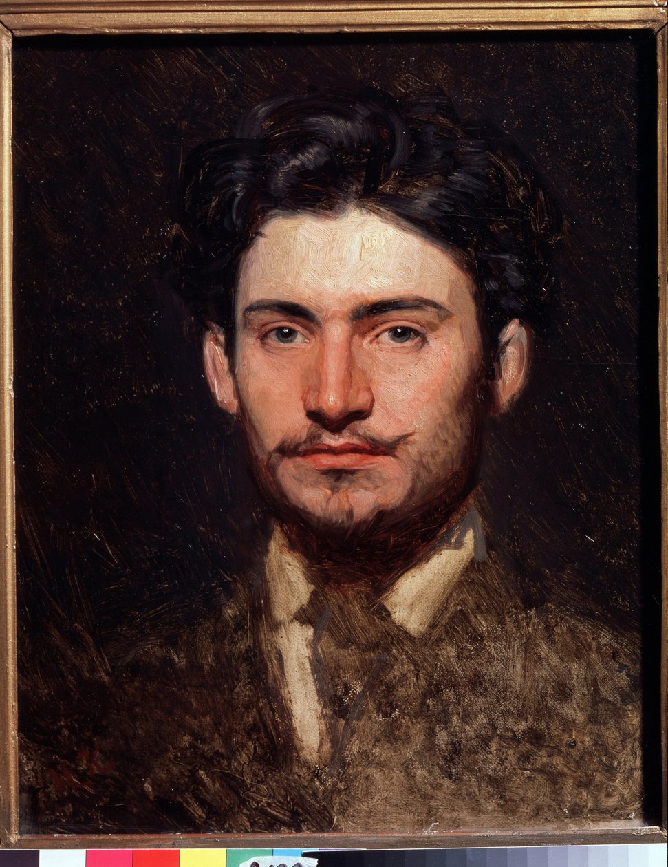 Retrato do artista Fyodor Vasilyev (Feodor Alexandrovich, Fiodor Alexandrovich Vasiliev (1850-1873) (Retrato do artista F. Vasilyev) Pintura de Ivan Nikolayevich Kramskoi (1837-1887), óleo sobre tela, cerca de 1871. Arte russa, 19º retrato do século. de Ivan Nikolaevich Kramskoy