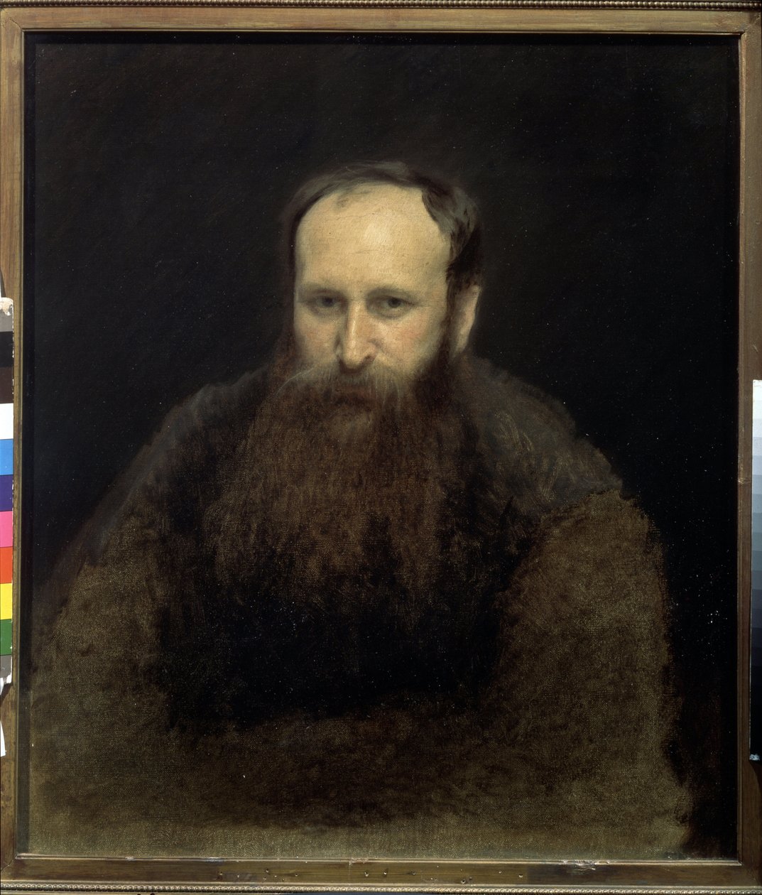 Retrato do artista Vasily Vereshchagin (1842-1904) (Retrato do artista V.Vershchagin). pintura de Ivan Nikolayevich Kramskoi (1837-1887), óleo sobre tela de Ivan Nikolaevich Kramskoy