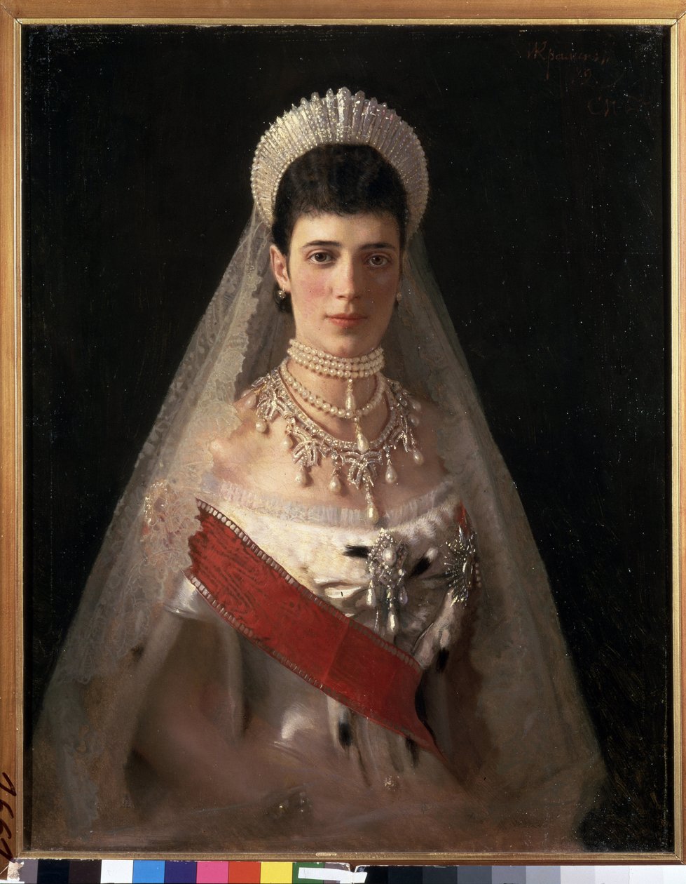 Retrato da Imperatriz Maria Feodorovna, Princesa Dagmar da Dinamarca de Ivan Nikolaevich Kramskoy