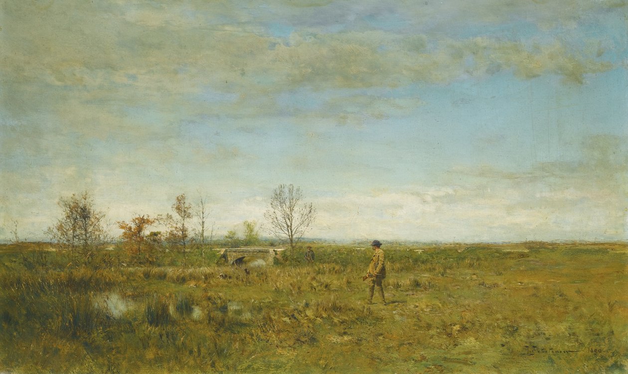 Caçadores em Pont Long de Ivan Pavlovich Pokhitonov