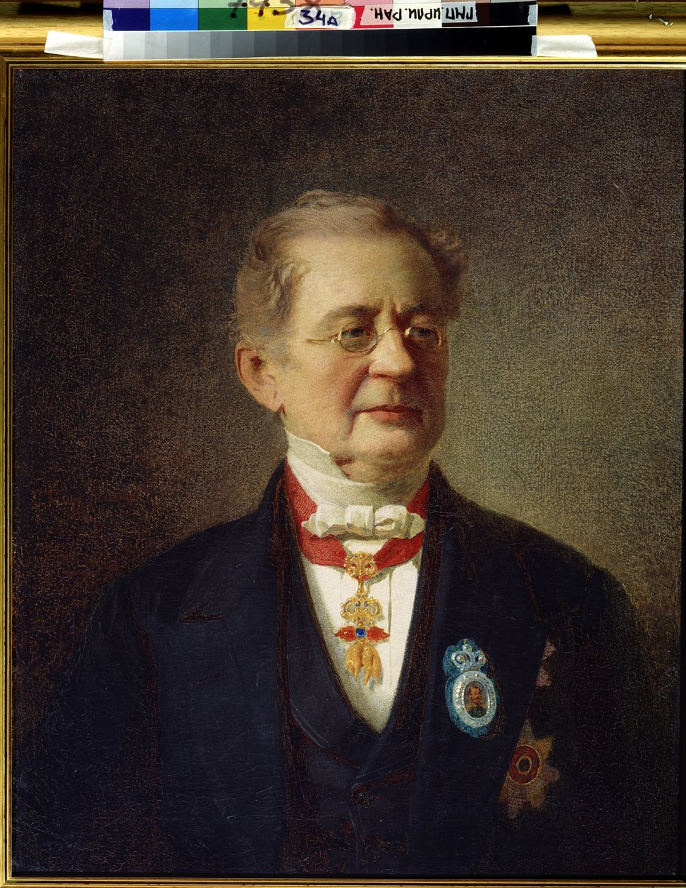 Retrato do Príncipe Alexander Mikhailovich Gorchakov (Alexandre Gortchakov) (1798-1883). Peinture de Ivan Petrovich Keler Viliandi (Keler-Viliandi de Ivan Petrovich Keler Viliandi