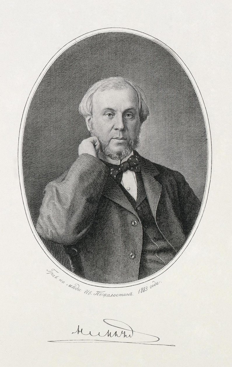Retrato de Nikolay Alexeyevich Milyutin 1818-1872, 1883 de Ivan Petrovich Pozhalostin