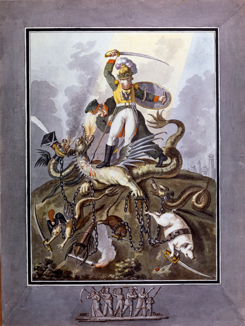"1812" : alegoria da derrota do exército de Napoleão I durante a campanha russa (1812) - obra de Ivan Philippovich Tupylev (Toupylev) (1758-1821) de Ivan Philippovich Tupylev