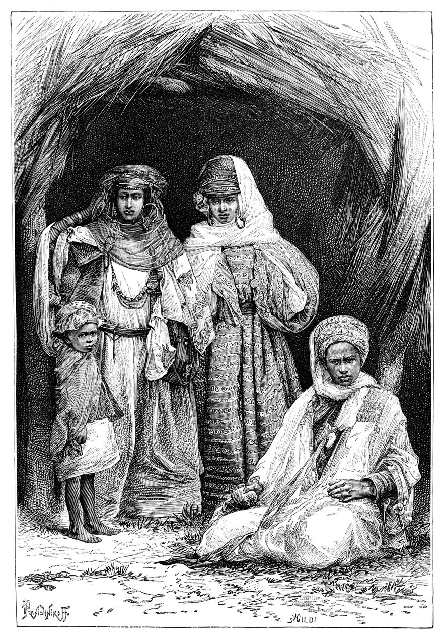 Um homem Khumir, mulher e criança, norte da África, 1895. de Ivan Pranishnikoff