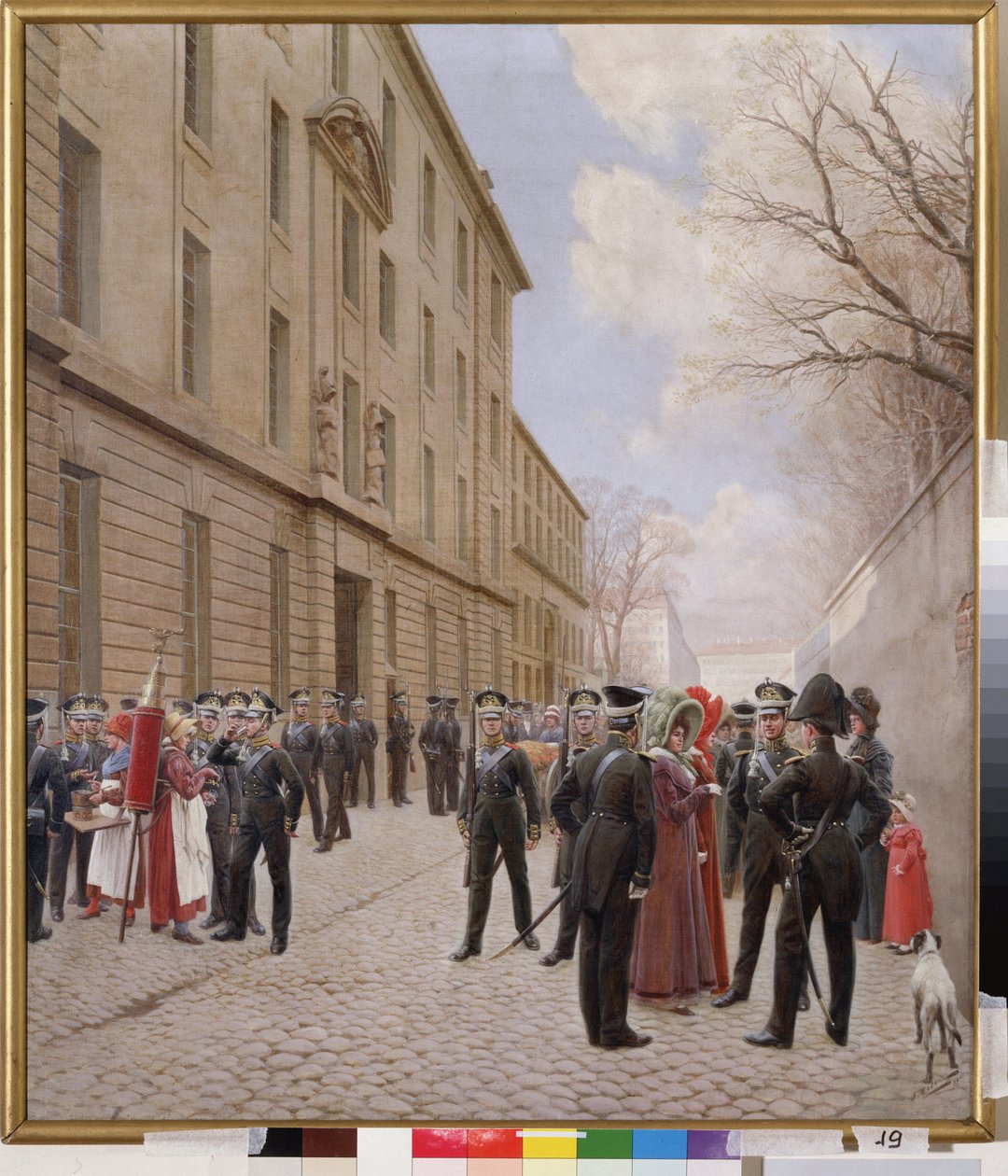 A Guarda Imperial Russa em Paris (França) em 1814 (Terceira coligação 1803-1805, episódio das Guerras Napoleónicas). Pintura de Ivan Semyonovich Rosen (1857-1918), óleo sobre tela de Ivan Semyonovich Rosen