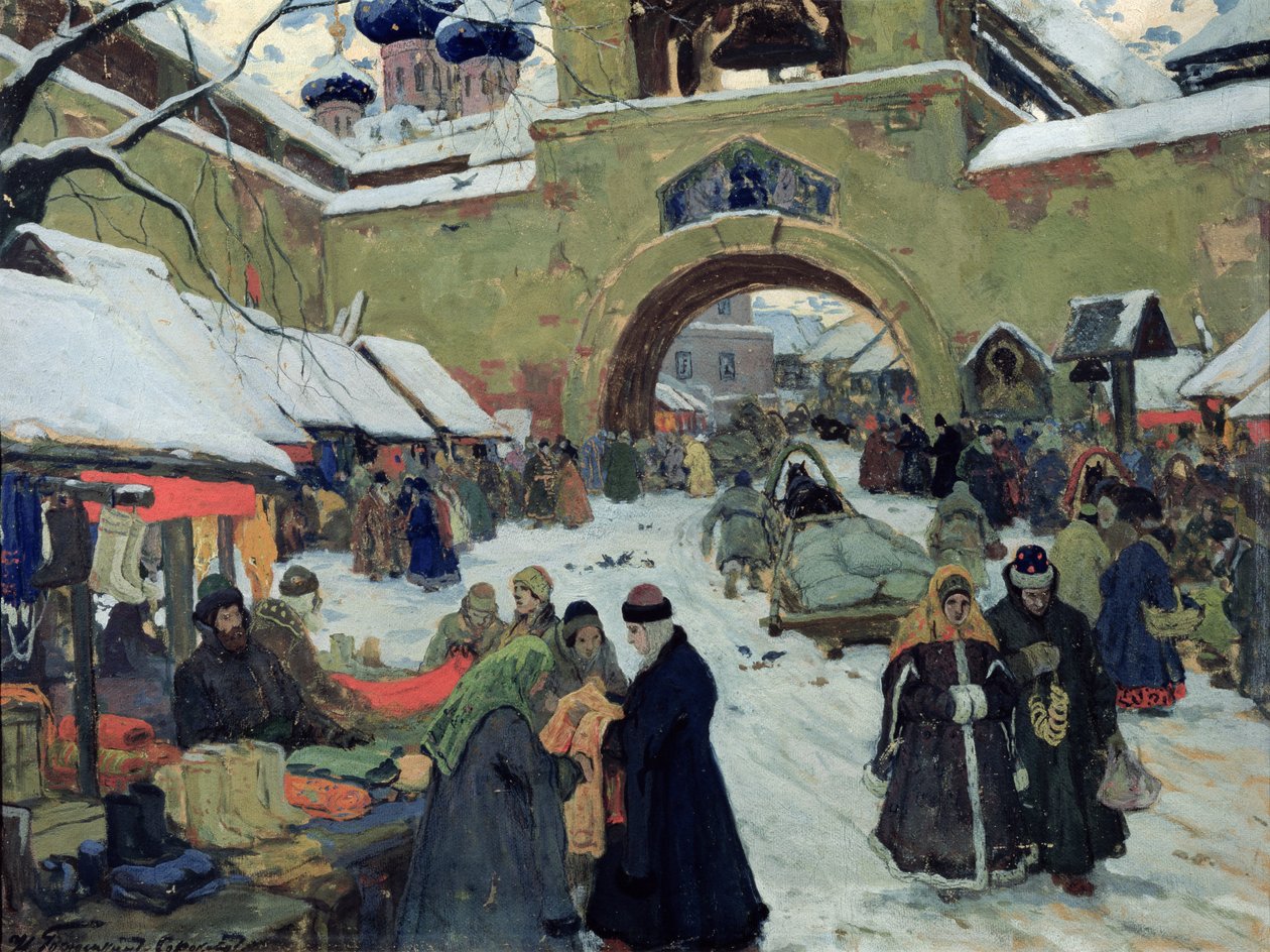 Dia de bazar numa cidade antiga de Ivan Silych Goriuschkin-Sorokopudov