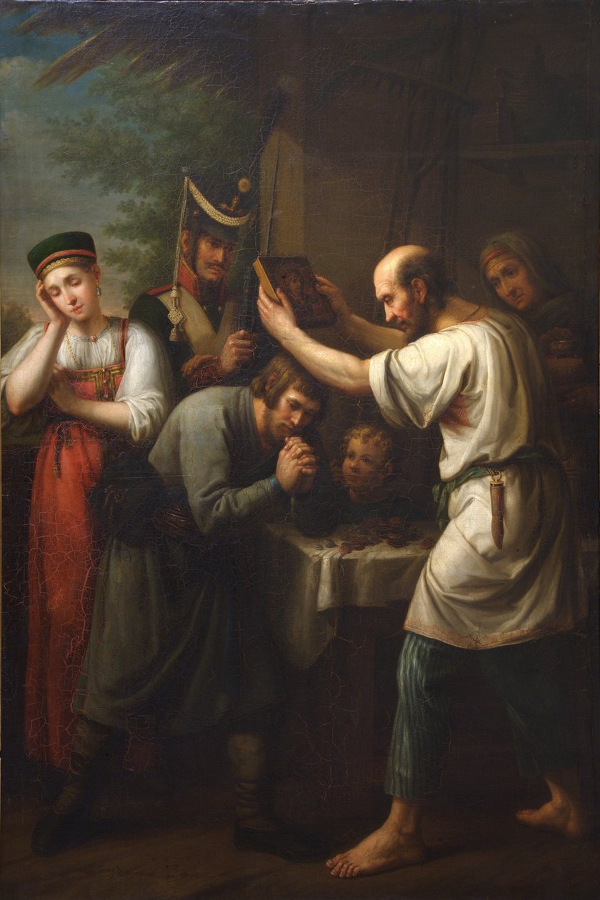 A Bênção do Guarda da Casa em 1812, 1812 de Ivan Vasilyevich Luchaninov
