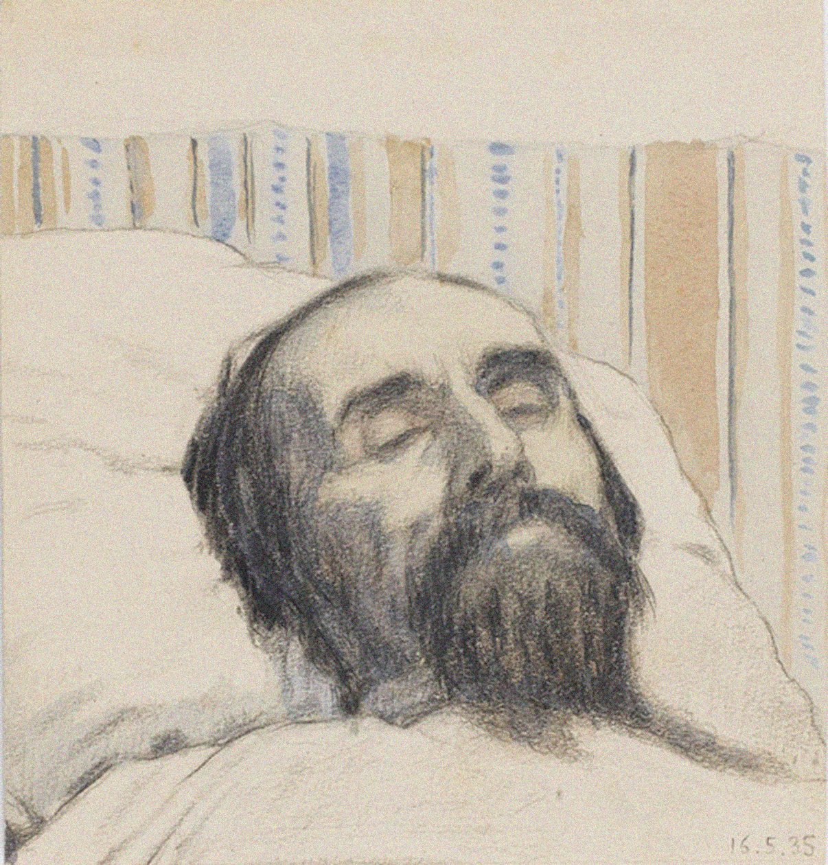 Malevich em seu leito de morte de Ivan Vassilyevich Klyun