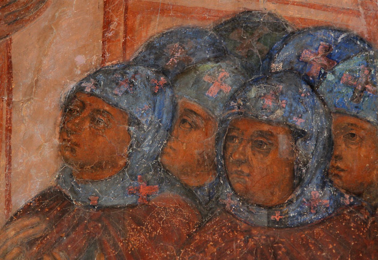 Afresco na Catedral de Nossa Senhora do Signo, Novgorod, início do século XVIII. de Ivan Yakovlevich Bakhmatov